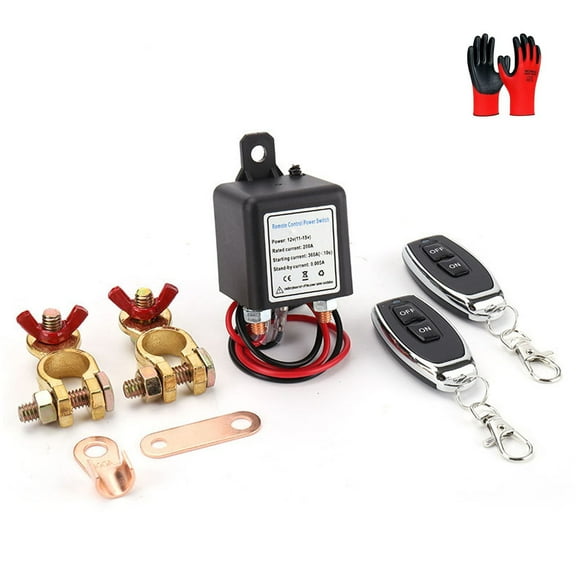 Wireless Remote Control Battery Relay Switch, 2026 New Battery Disconnect Switch with Two Control Anti-Theft Key Fobs & Warm-Up/Cool-Down, Remote Kill Switch for 12v Car Truck Rv Vehicle