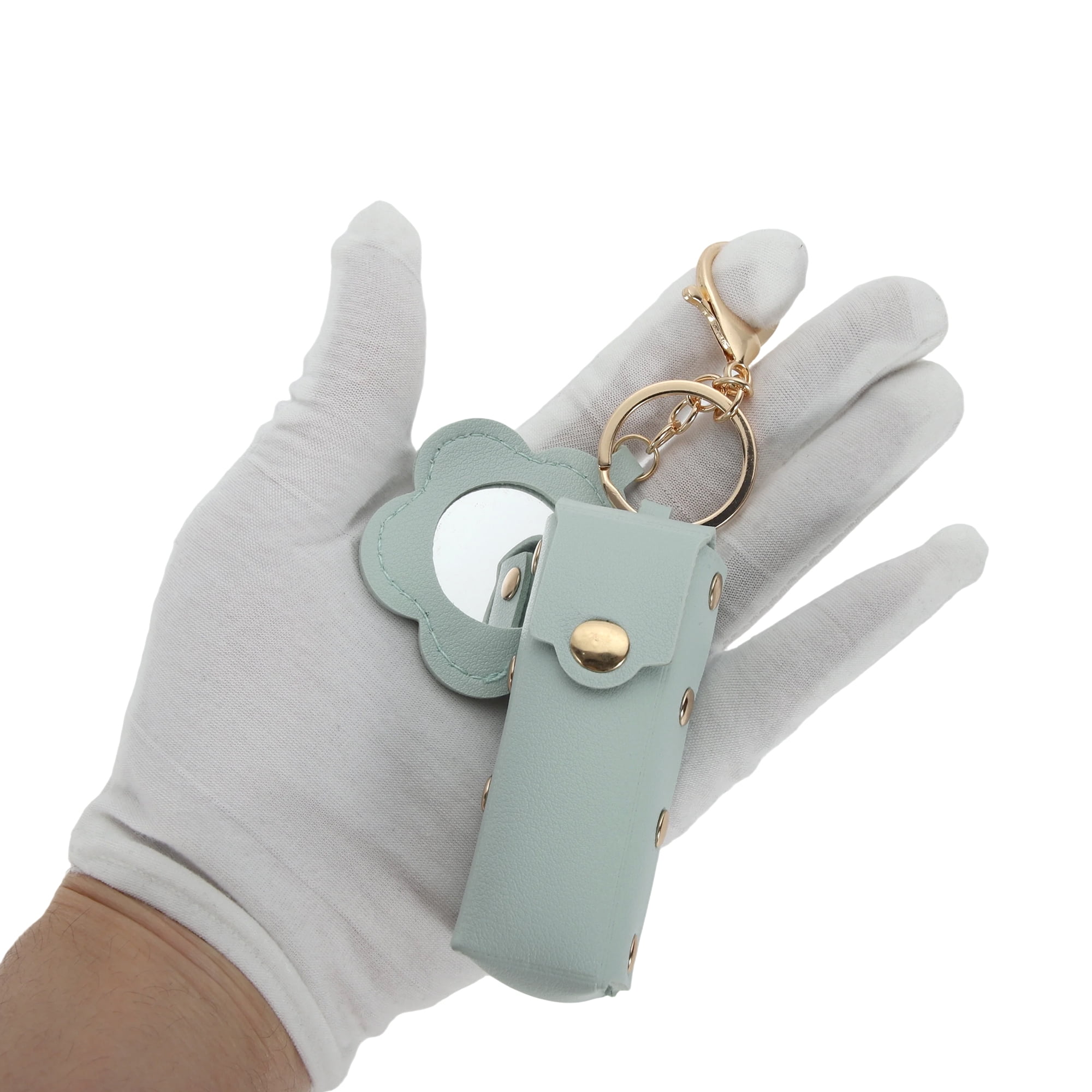 Unique Bargains Durable Flower Mirror Handbag Charms Keychains 1 Piece Light Blue