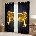 thumbnail image 2 of Homewish Gradient Yellow Gamepads Boy Curtains Pack of 2 (42x84 Each),Video Game Curtains Blackout,Geometric Hexagon Honeycomb Bedroom Curtains,Breathable Home Decor, 2 of 6