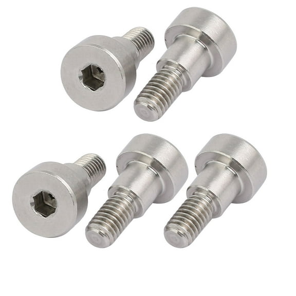 Unique Bargains 5Pcs Hex Socket Shoulder Bolt 8mm Shoulder Dia 7mm Shoulder Length M6 Thread 304 Stainless Steel
