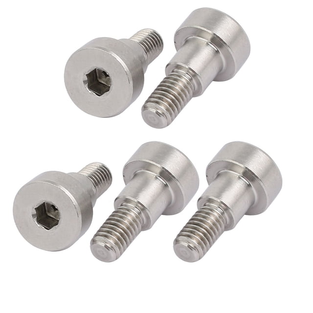 Unique Bargains 5pcs 304 Stainless Steel Hex Socket Shoulder Bolt 8mm Shoulder Dia 7mm Shoulder Length M6 Thread