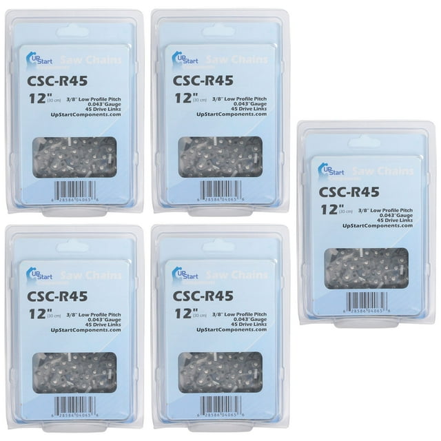 5Pack 12Inch Chainsaw Chain Replacement for Dewalt DCCS620B (12", 3