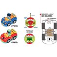 thumbnail image 3 of Coche de policía de dibujos animados con mando a distancia y coche de carreras, juguetes de control de radio RC para niños pequeños y niños, paquete de 2 coches en diferentes frecuencias para que dos jugadores puedan jugar juntos Zhivalor CZWJ-ZC47-2, 3 of 5