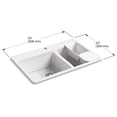 thumbnail image 7 of Kohler 8669-1A2-96 33 in. Top Mount Double Bowl Workstation Kitchen Sink - Biscuit, 7 of 7