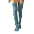 thumbnail image 3 of Vorkoi Women's Cable Knitted Thigh High Boot Socks Extra Long Winter Stockings Over Knee Leg Warmers, 3 of 4