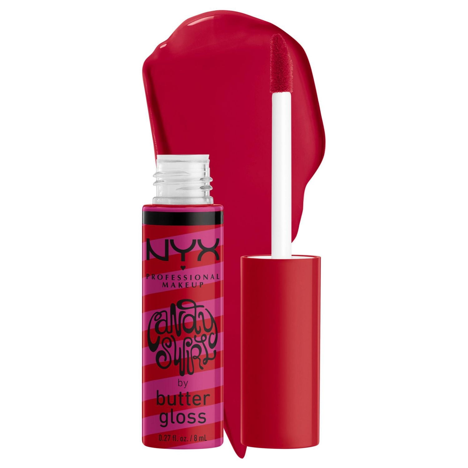 NYX PROFESSIONAL MAKEUP, Butter Lip Gloss Candy Swirl, Holiday limited-edition, Non-sticky gloss - CANDY APPLE
