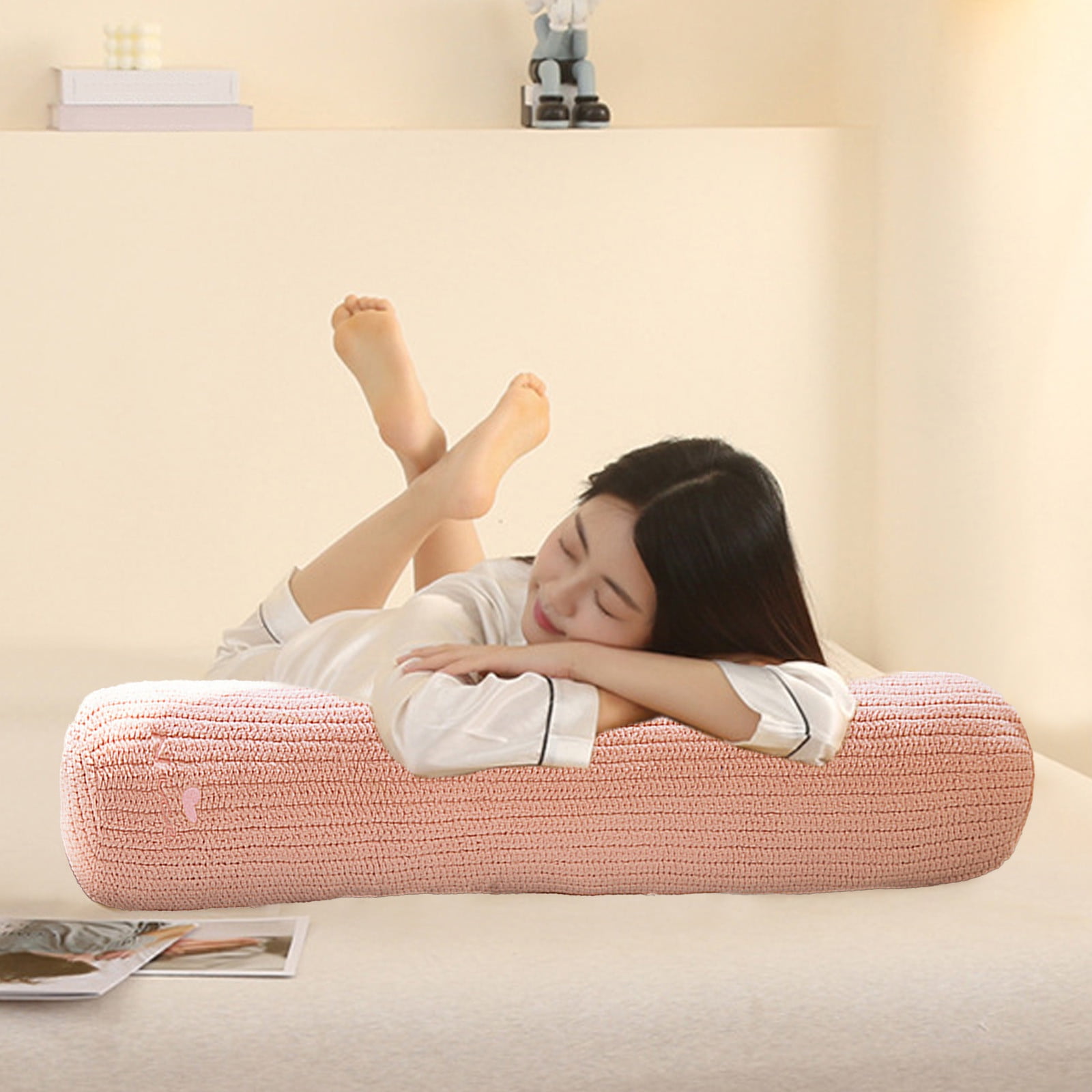 YOTQUSKI Body Pillow for Adults, Long Bolster Pillows for Bed, Long Pillow Cream, Breathable Cylinder Body Pillow for Sleeping, Ideal for Side Sleepers Pillow for Adults