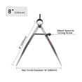thumbnail image 3 of 8 Inch Adjustable Divider Leather Compass Lockable Metal Spring Caliper Gauge Woodworking, 3 of 5