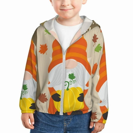 

Lukts Hello Fall Gnomes 1 Print Children s Long-Sleeved Sun Protection Clothing Hooded Sweatshirts for Boys and Girls Outdoor Sports-2 Years
