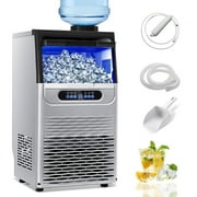 Ice Maker 100LBS/24H Commercial Ice Maker Machine Dual Water Inlet Under Counter or Freestanding Ice Machine 36 Cubes/Cycle with 22LBS Storage for Home, Bar, Restaurant, Coffee Shop