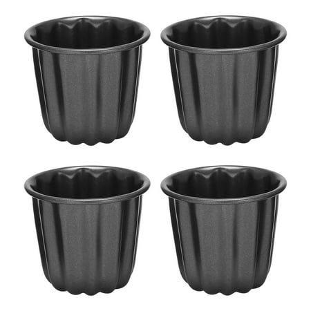 

Canele Mold Cannele Muffin Cup 4Pcs Non-Stick Cannele Mould Gray-Black Canneles