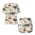 thumbnail image 5 of Qekee Ramadan Whale Women's Pajama Set Short Sleeve Sleepwear Summer Home Wear with Pockets Soft Short Sleeve Shirt - Ramadan Whale, 5 of 9