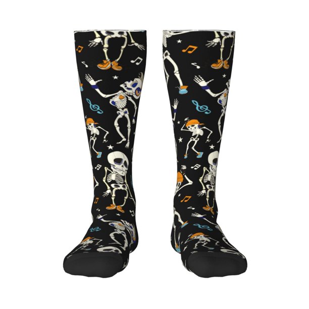 Balery Dancing Skeleton Party Calcetines novedosos Calcetines deportivos Calcetines hasta la rodilla Calcetines de algodón Calcetines originales y geniales
