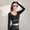 Black long sleeve crop top women a1, variant on Casual Slim Fit Long Sleeve Crop Top for Women, Soft Knit Round Neck Tee, Lightweight Pullover for Workout Daily Wear Office, Blue S