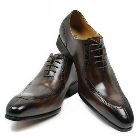

Men‘s Brogue Genuine Leather Oxford Shoes Pointed Toe Formal Dress Shoes For Wedding Business Meeting Party Graduation Office Valentine Day Gift