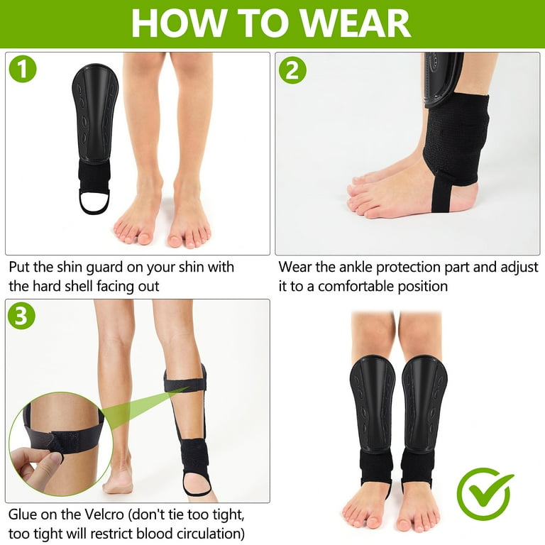 Huryfox Soccer Shin Guards with Ankle Protection Football