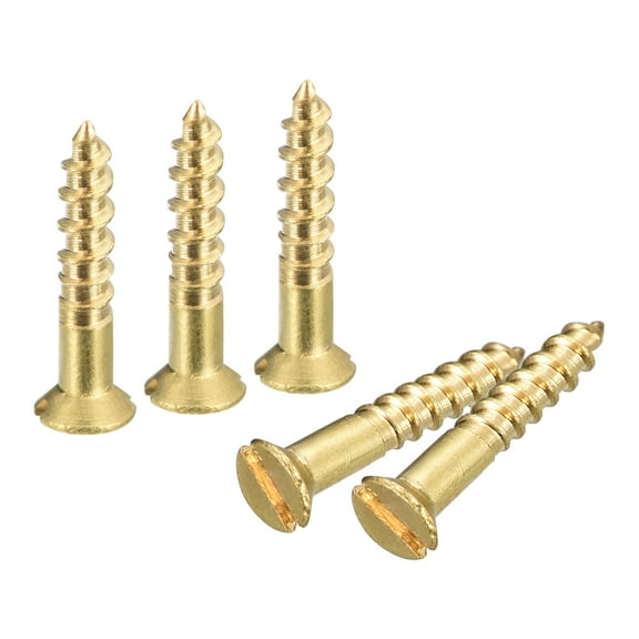 30Pack M2 x 12mm Brass Slotted Drive Flat Head Wood Screws Self Tapping Screw