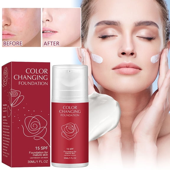 Color Changing Liquid Concealer 12-Hour Hold Buildable Coverage for Blemishes Pores Dark Circles - Hydrating Breathable Natural Second Skin Finish for Women Men All Skin Types Daily Use Face Makeup