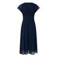 thumbnail image 6 of Glisme Casual Dresses For Women Fashion Elegant V Neck Chiffon Dresses For Evening Navy Sundress Formal Dresses, 6 of 6