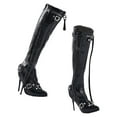 thumbnail image 1 of Figuras de acción a escala 1/6, botas altas, zapatos de muñeca articulados, accesorios, juguete, vestido DIY negro, 1 of 9