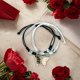 thumbnail image 5 of Pulseras magnéticas para parejas | Cuerda tejida ajustable con dije de esmalte | Símbolo de la amistad y el amor | Juego de 2 piezas multicolor, 5 of 5