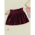 thumbnail image 3 of Arvbitana Kids Baby Solid Color Skirt Elastic Waist Velvet A-line Skirt Toddler Casual Sweet Princess Skirts Daily Clothes 6M 12M 18M 24M 3T 4T, 3 of 7