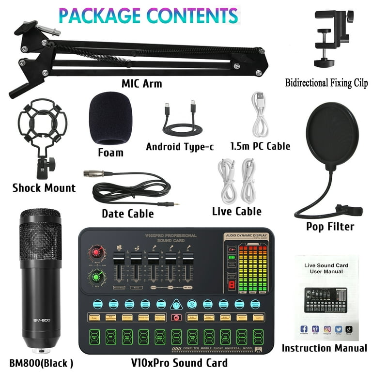 Podcast Equipment Bundle, BM-800 Podcast Microphone Bundle-Voice