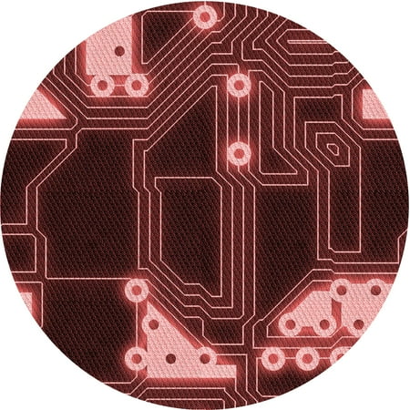 

Ahgly Company Indoor Round Patterned Valentine Red Area Rugs 6 Round