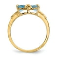 thumbnail image 2 of 14K Yellow Gold Ring Band Birthstone (12) December Swiss Blue Topaz Heart, Size 9, 2 of 5