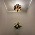 thumbnail image 2 of Enjoy Decor Lamps 12-Inch Tiffany Ceiling Light, 2-Light, Bronze, Corded Electric, Bedroom, Indoor, Stained Glass, 2 of 4