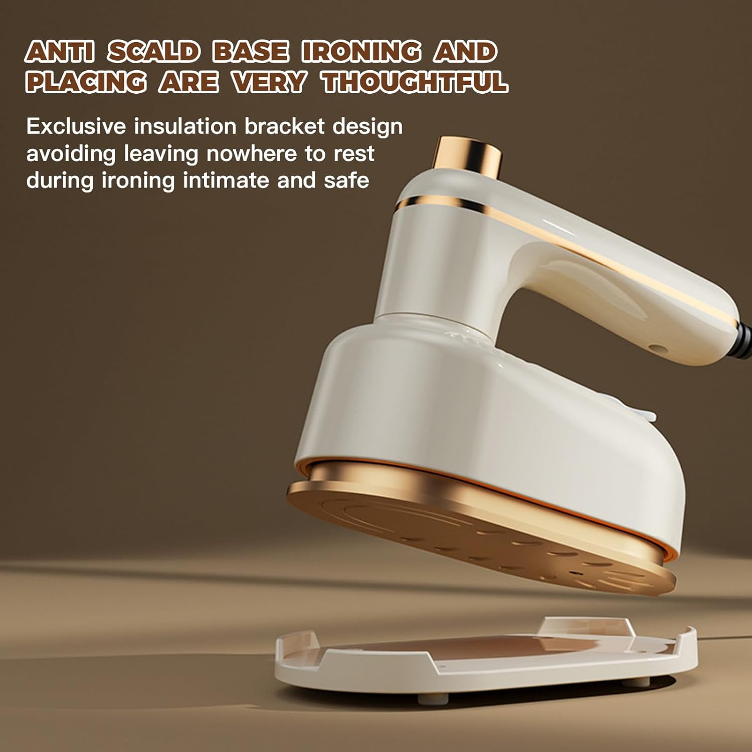 Mini Steam Iron, 2-in-1 Handheld Clothes Steamer & Iron, Portable Travel Steamer with Fast Heat-Up, Anti-Scalding Base, for Home, Dorm, Office Use