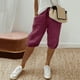 thumbnail image 2 of Pantalones capri elásticos para mujer - Pantalones informales con bolsillos grandes - Tejido suave de terciopelo dorado - Cintura alta - Tallas S-XXL - Lavado a mano/a máquina, 2 of 5