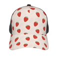thumbnail image 2 of Picia Hand Drawn Strawberry Pattern Trucker Hat,Baseball Cap,Sun Protection Cap,Stylish Headwear,Leisure Cap,Outdoor Sports Cap, 2 of 7