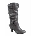 thumbnail image 1 of Maggie-39 Bottes Décontractées Mi-Mollet à Bout Rond à Talons Hauts à Fermeture Éclair pour Femmes, 1 of 2
