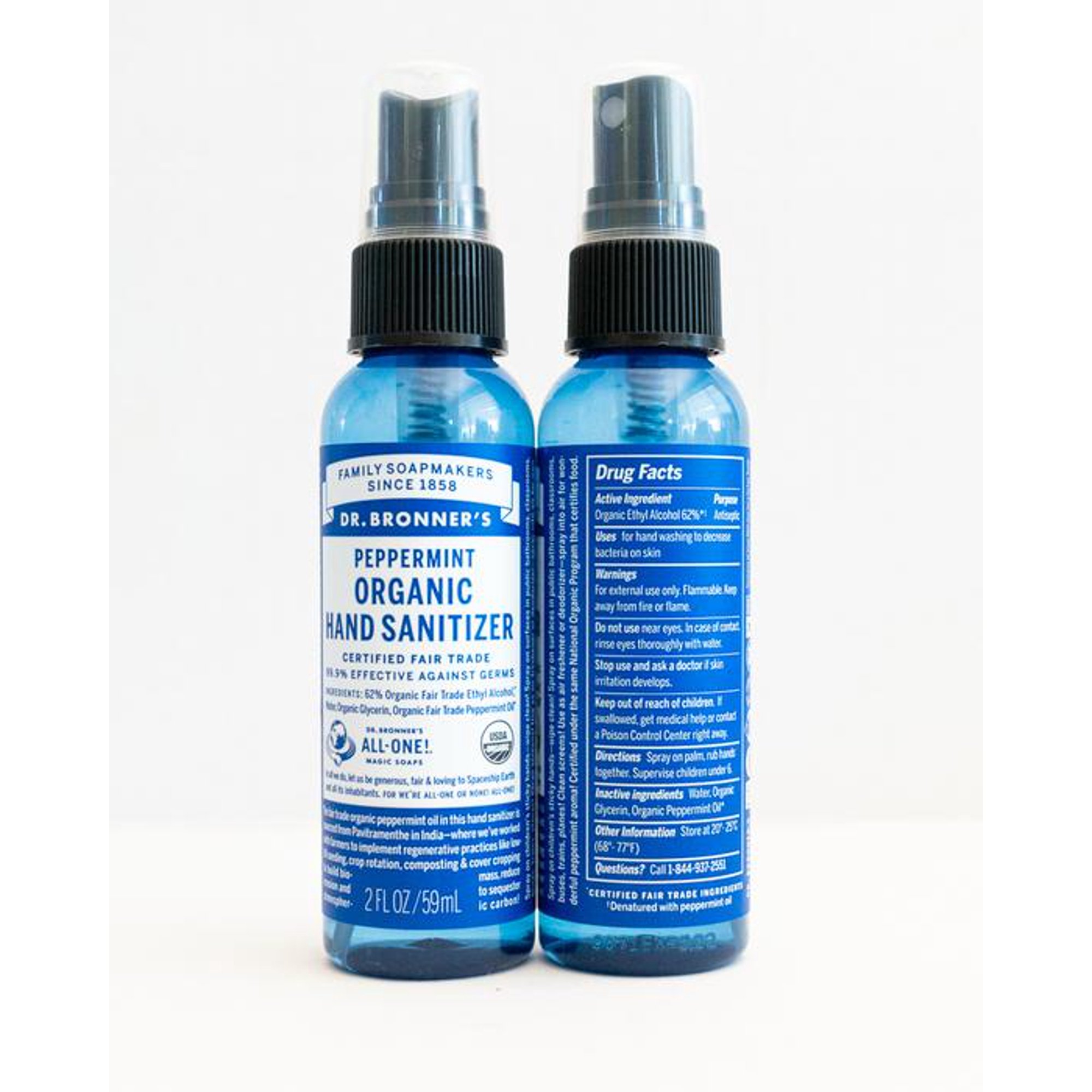 Dr Bronner S Hand Sanitizer Peppermint 2 Oz 2 Bottles Walmart Canada