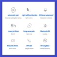 thumbnail image 4 of Auriculares Inalámbricos Bluetooth 5.0 Auriculares Internos Con Control Táctil Con Estuche De Carga De 300 Mah Auriculares Estéreo Tws 1 Par Vogacara EL012423-00, 4 of 6