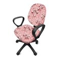 thumbnail image 5 of Psesaysky Pink Bows Leopard Print Office Chair Cover, 2 Pcs Office Chair Slipcover Stretchable Anti-Dust Desk Chair Protective Covers for High Back Chair, 5 of 8