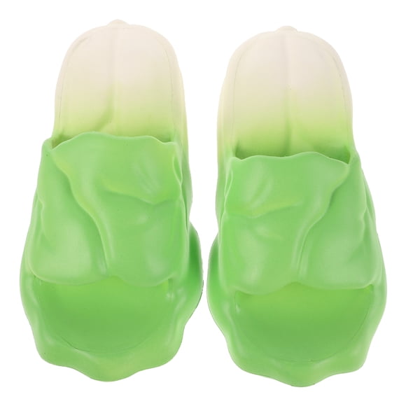 1 par de zapatillas de verano de EVA para parejas, con forma de verdura, antideslizantes, ligeras, para baño interior, para hombre y mujer, para uso en casa, piscina y playa.