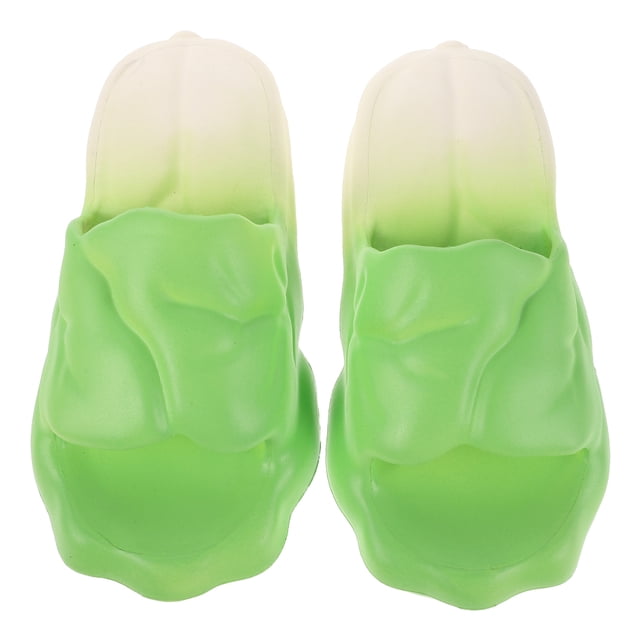1 par de zapatillas de verano de EVA para parejas, con forma de verdura, antideslizantes, ligeras, para baño interior, para hombre y mujer, para uso en casa, piscina y playa.