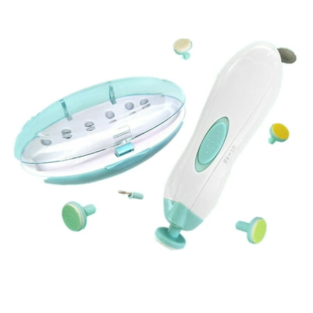 Baby Nail Trimmer File with Light - Safe Electric Nail Clippers Kit for Newborn Infant Toddler Kids Toes and Fingernails - Care, Polish and Trim - Battery Operated (Best Way To Cut Newborn Nails)