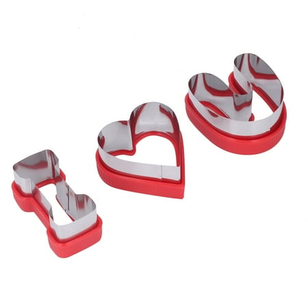 

Valentine Day Cake Moulds Cake Biscuits Molds 3 PCS Excellent Grip For Birthday Pink Red Yellow