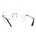 thumbnail image 4 of Squared Beveled Lens Butterfly Rimless Womens Fashion Sunglasses Clear, 4 of 4