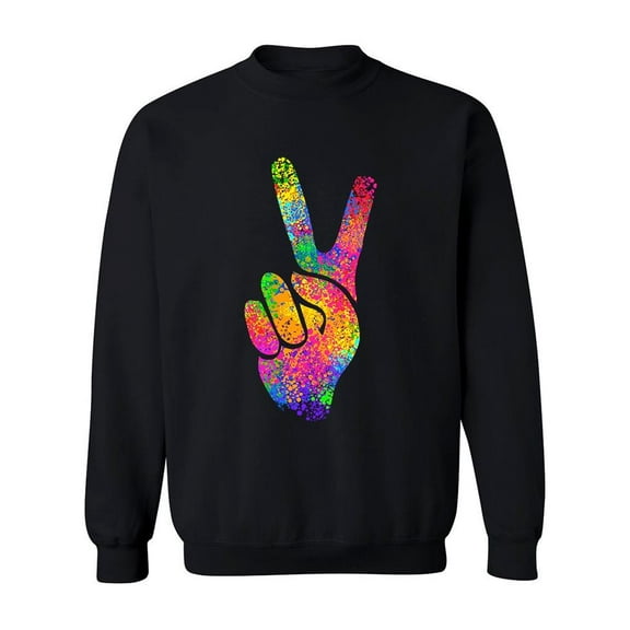 Rainbow Colored Peace Sign Sweatshirt Men -Image by Shutterstock, Male x-Large