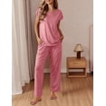 thumbnail image 2 of Ekouaer Womens Pajama Sets Cap Sleeve Sleepwear Tops and Long Pants Comfy Pjs 2 Piece Lounge Set with Pockets, 2 of 6