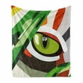 thumbnail image 1 of Eye Soft Flannel Fleece Blanket, Wild Feline Cat Tiger Eye Behind Bushes Abstract Nature Dangerous Predator Vibrant Art, Cozy Plush for Indoor and Outdoor Use, 50" x 70", Multicolor, by Ambesonne, 1 of 6