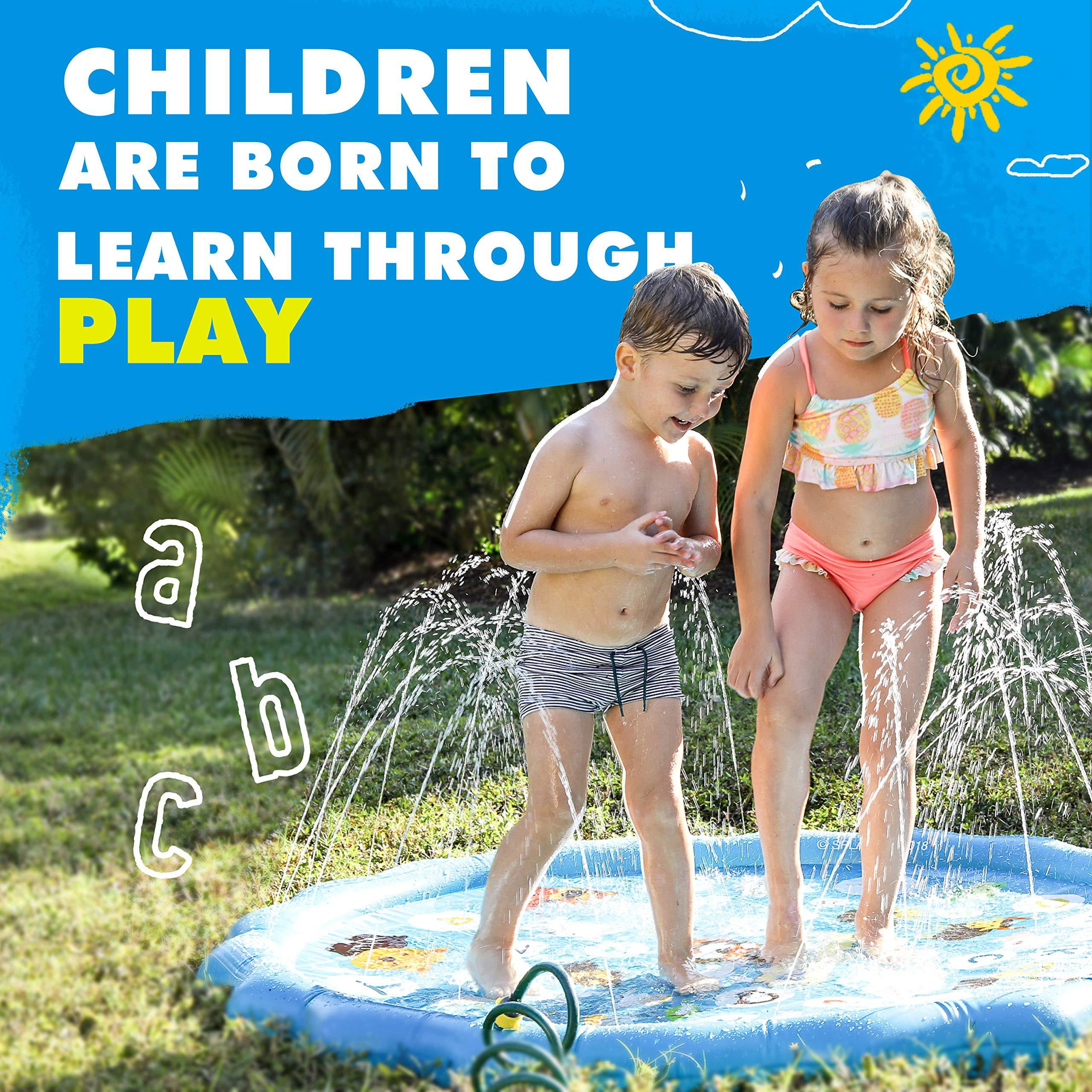 Toddlers Space Preschoolers 3-in-1 Splash Pad Wading Pool Sprinkler /& Splash Inflatable Water Toys for Children Outdoor Play Mat for Babies Desuccus Sprinkler for Kids