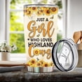 thumbnail image 5 of Highland Cow Gifts for Women Stainless Steel Tumbler 20oz With Lid Just A Girl Who Loves Cows Cups Decor Travel Mug Coffee Cup Water Bottle Christmas Birthday Valentines Gift for Daughter Girls, 5 of 7