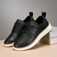 thumbnail image 1 of Zapatos de vestido de cuero para hombres zapatos de encaje oxfords livianos zapatos cómodos para caminar para caminar para la oficina de negocios, 1 of 9