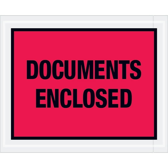 Tape Logic "Documents Enclosed" Envelopes 4 1/2" x 5 1/2" Red 1000/Case PL438