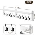 thumbnail image 5 of 34.2" L Wooden Wall Coat Hooks with Shelf - Versatile and Decorative Wall-Mounted Storage - 10 Hooks for Hanging Coats, Hats, Keys, Bags, Scarves - Ideal for Entryways, Bedrooms, Closets(White), 5 of 13